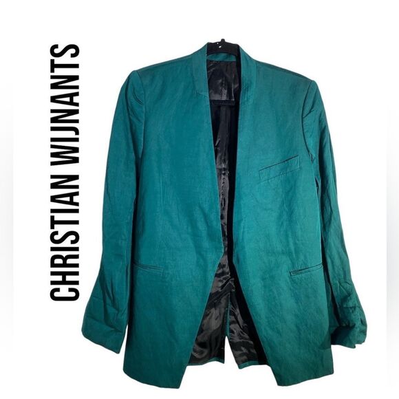 NWT Christian Wijnants Jakari Blazer Green Sz XS - Picture 1 of 5